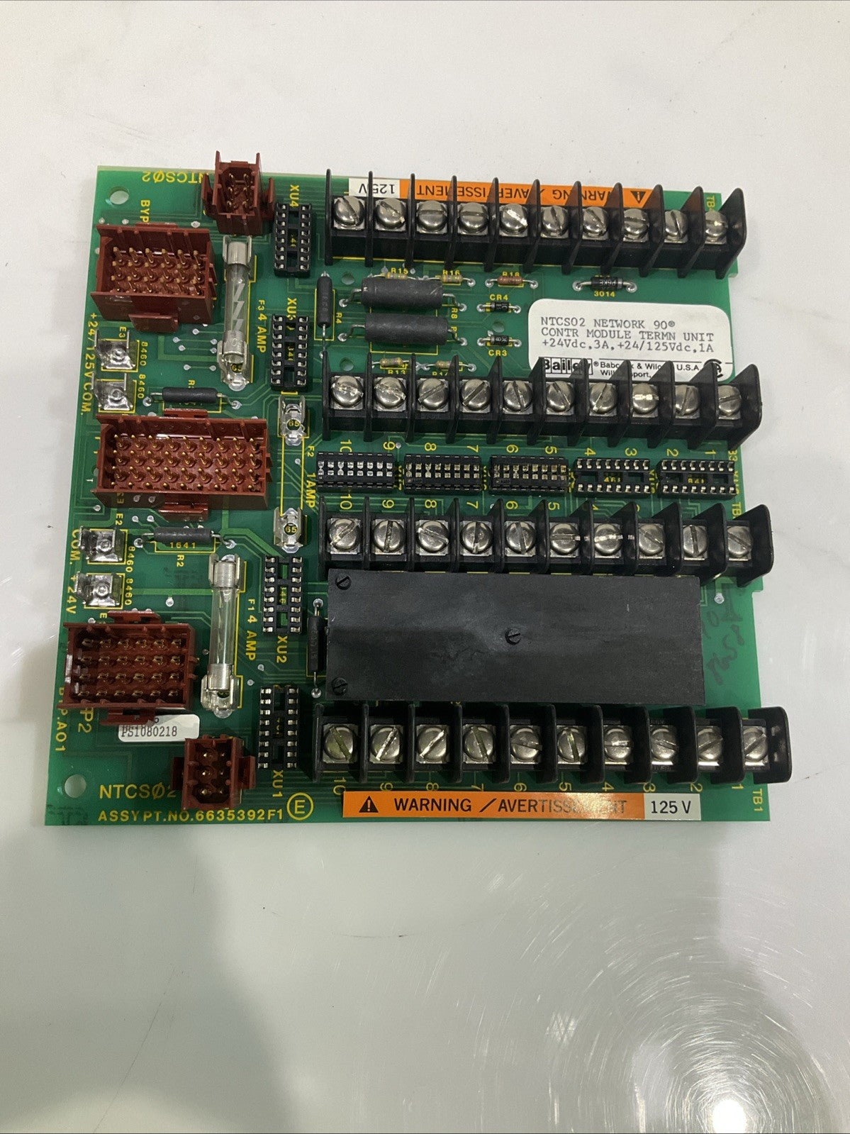 BAILEY NTCS02 6635392F1 CONTROL MODULE TERMINAL UNIT BOARD 24VDC Y2M