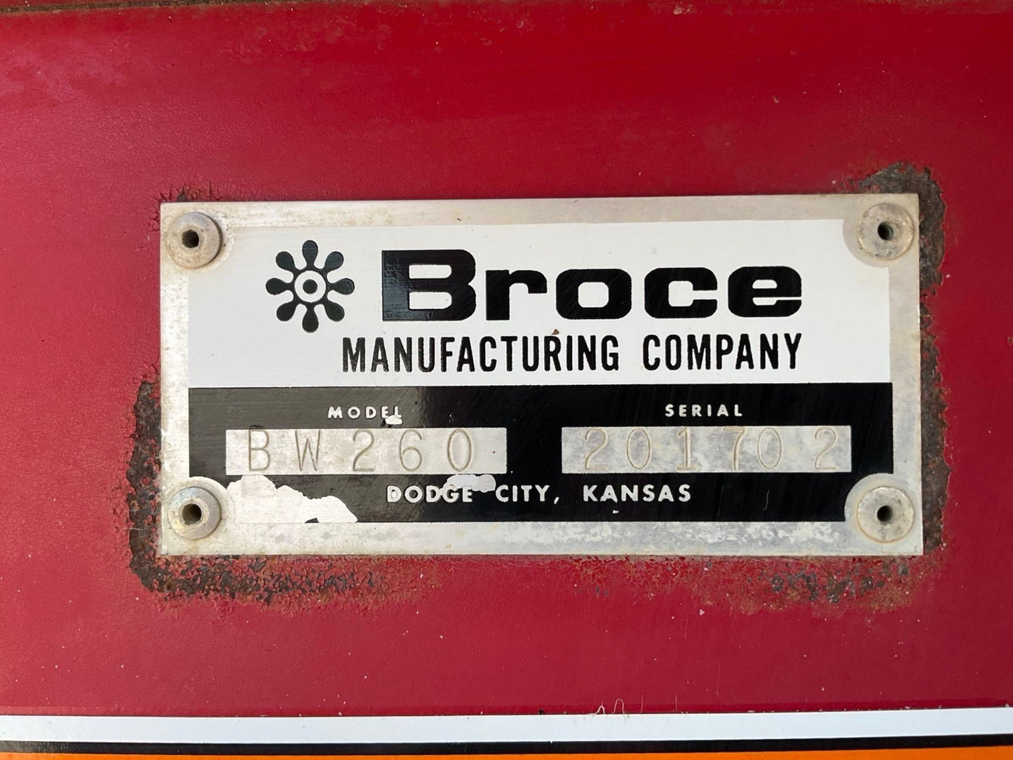 2019 BROCE RIDE ON SWEEPER MODEL BW-260, KUBOTA DIESEL, BROOM APPROX 100in W