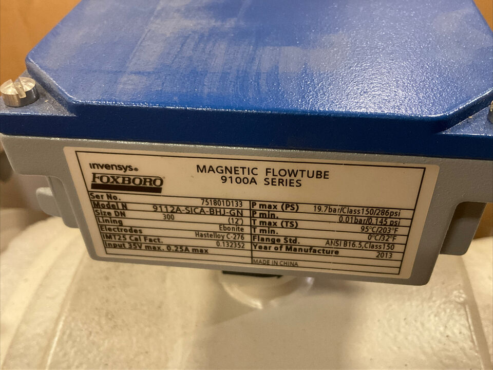 FOXBORO 9112-SICA-BHJ-GN DN300 9100A SERIES FLOW MAGNETIC TUBE 12” 150 ANSI