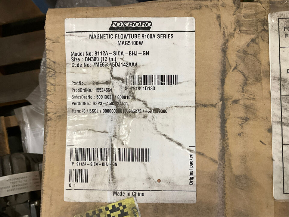 FOXBORO 9112-SICA-BHJ-GN DN300 9100A SERIES FLOW MAGNETIC TUBE 12” 150 ANSI