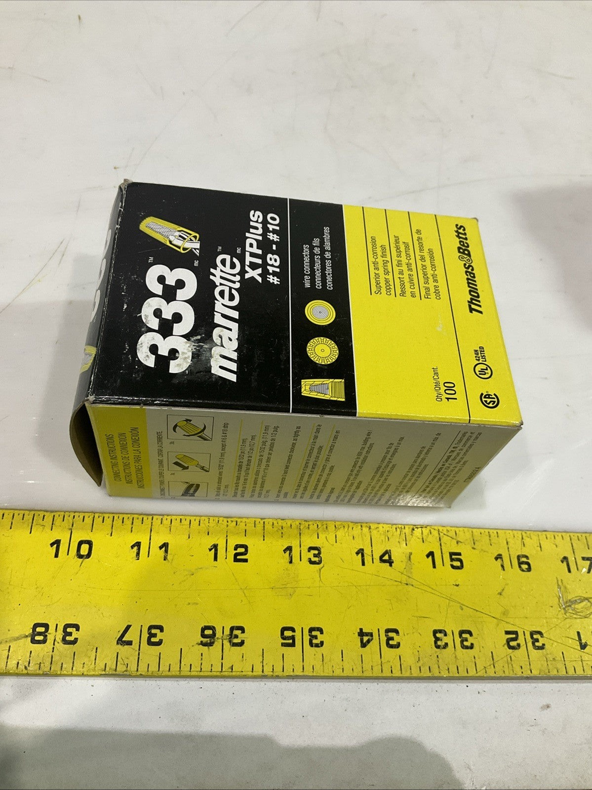 THOMAS&BETTS 333 YELLOW MARRETTE XTPLUS #18-#10 WIRE CONNECTOR LOT OF 4 Z2M