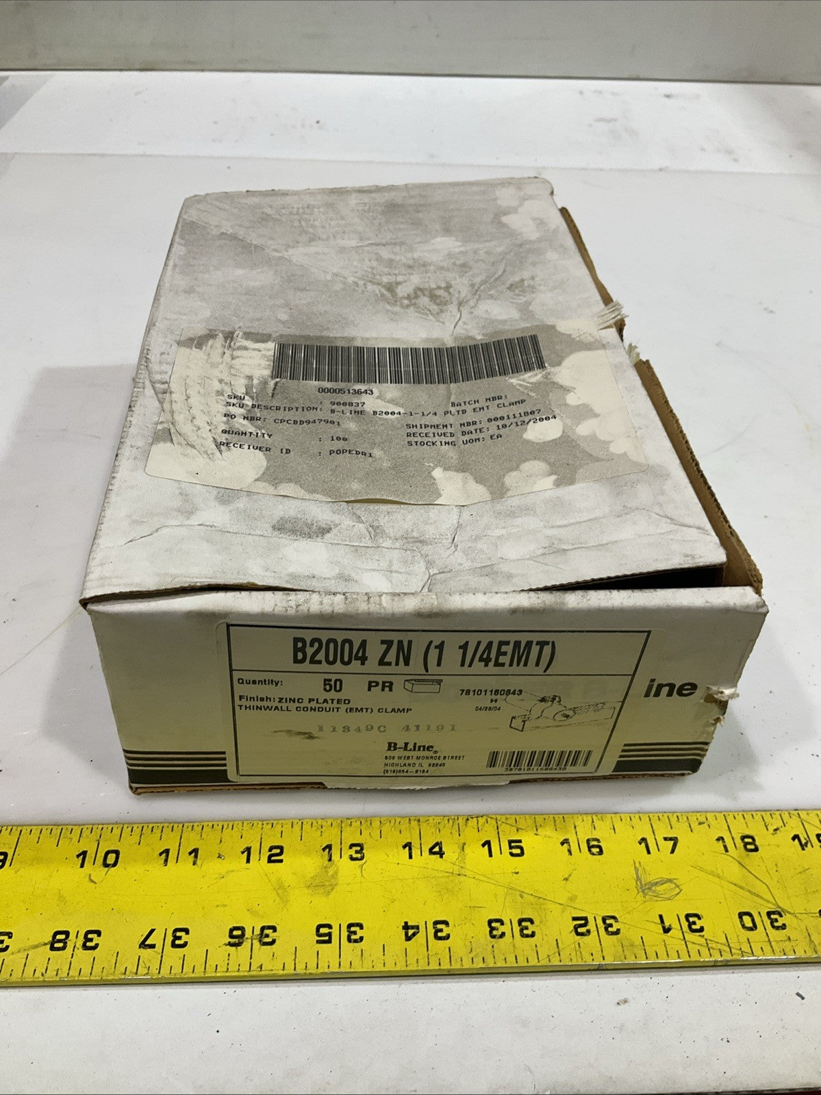 COOPER B-LINE B2004ZN-1-1/4EMT PIPE AND CONDUIT STRUT CLAMP LOT OF 4 BAGS Z2M