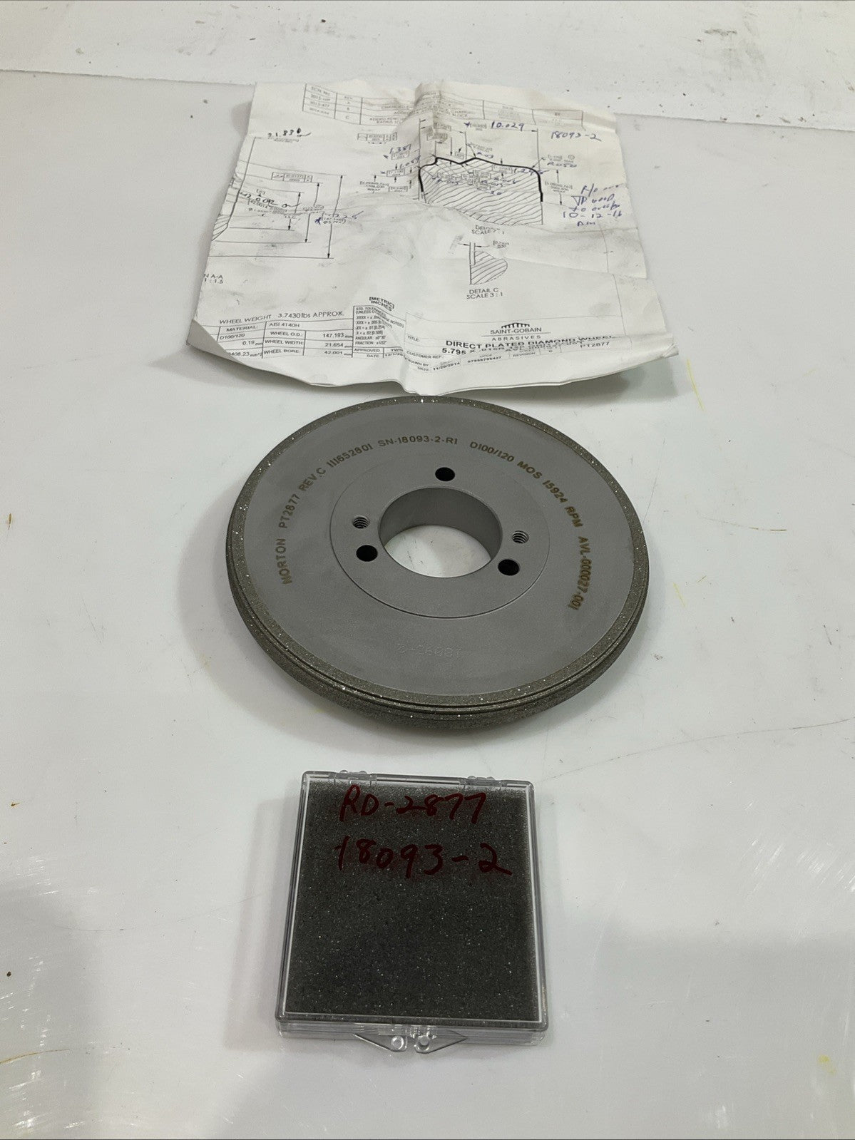 NORTON-SAINT-GOBAIN PT2877 SN-18093.2.RI DIRECT PLATE DIAMO AVE- 000027-001 U3S