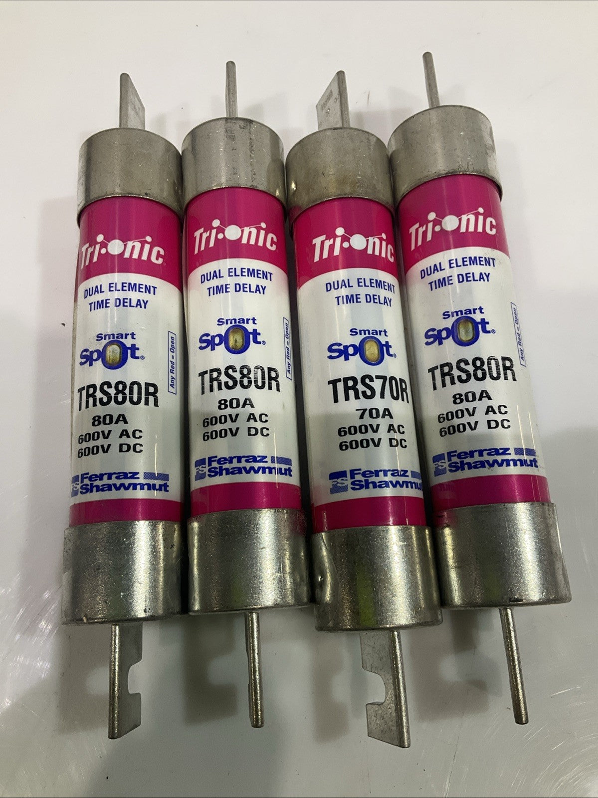 FERRAZ SHAWMUT TRS80R TRS70R ELEMENT TIME DELAY CLASS RK5 FUSE 600V QTY 4 Z2M