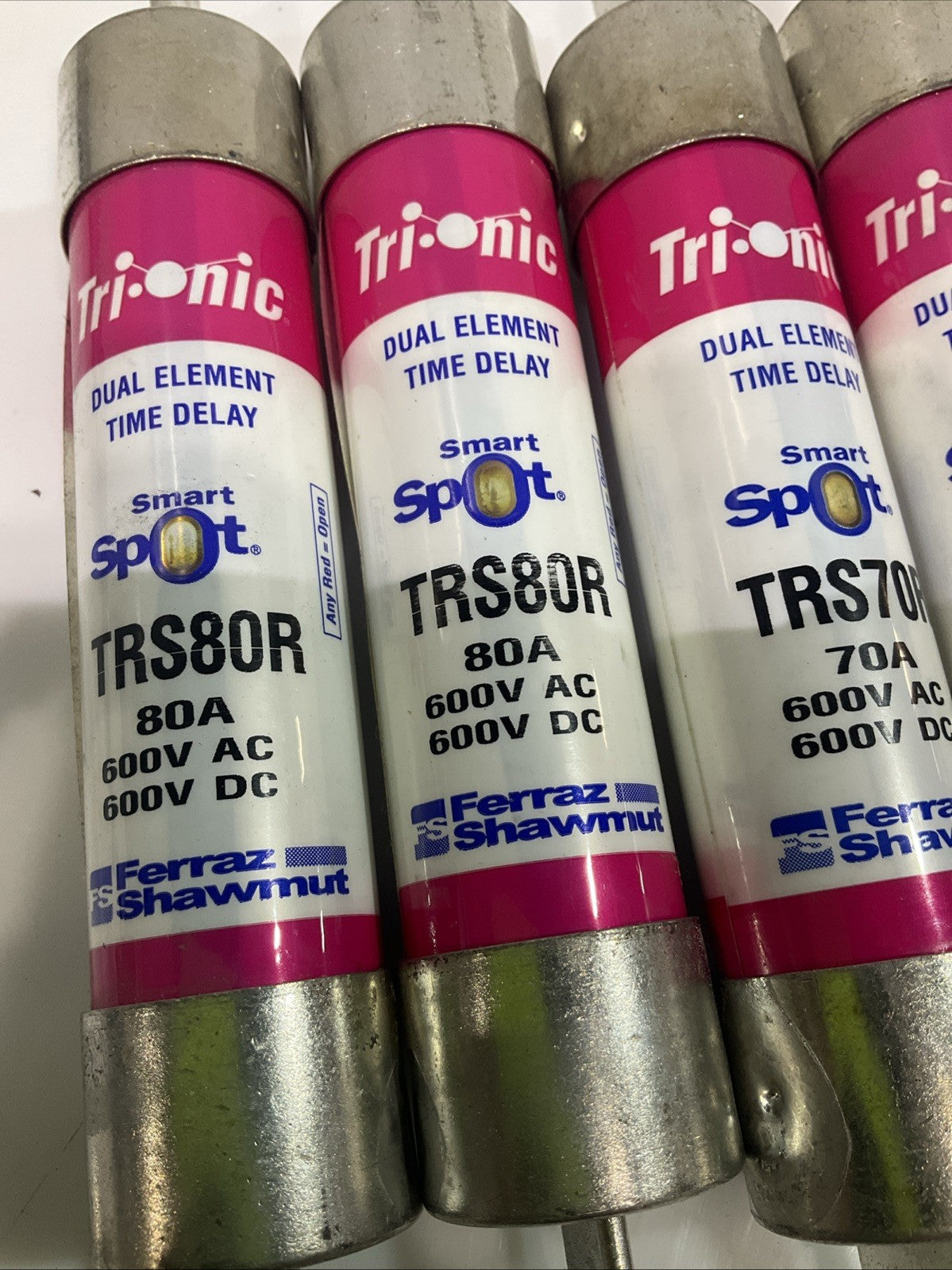 FERRAZ SHAWMUT TRS80R TRS70R ELEMENT TIME DELAY CLASS RK5 FUSE 600V QTY 4 Z2M
