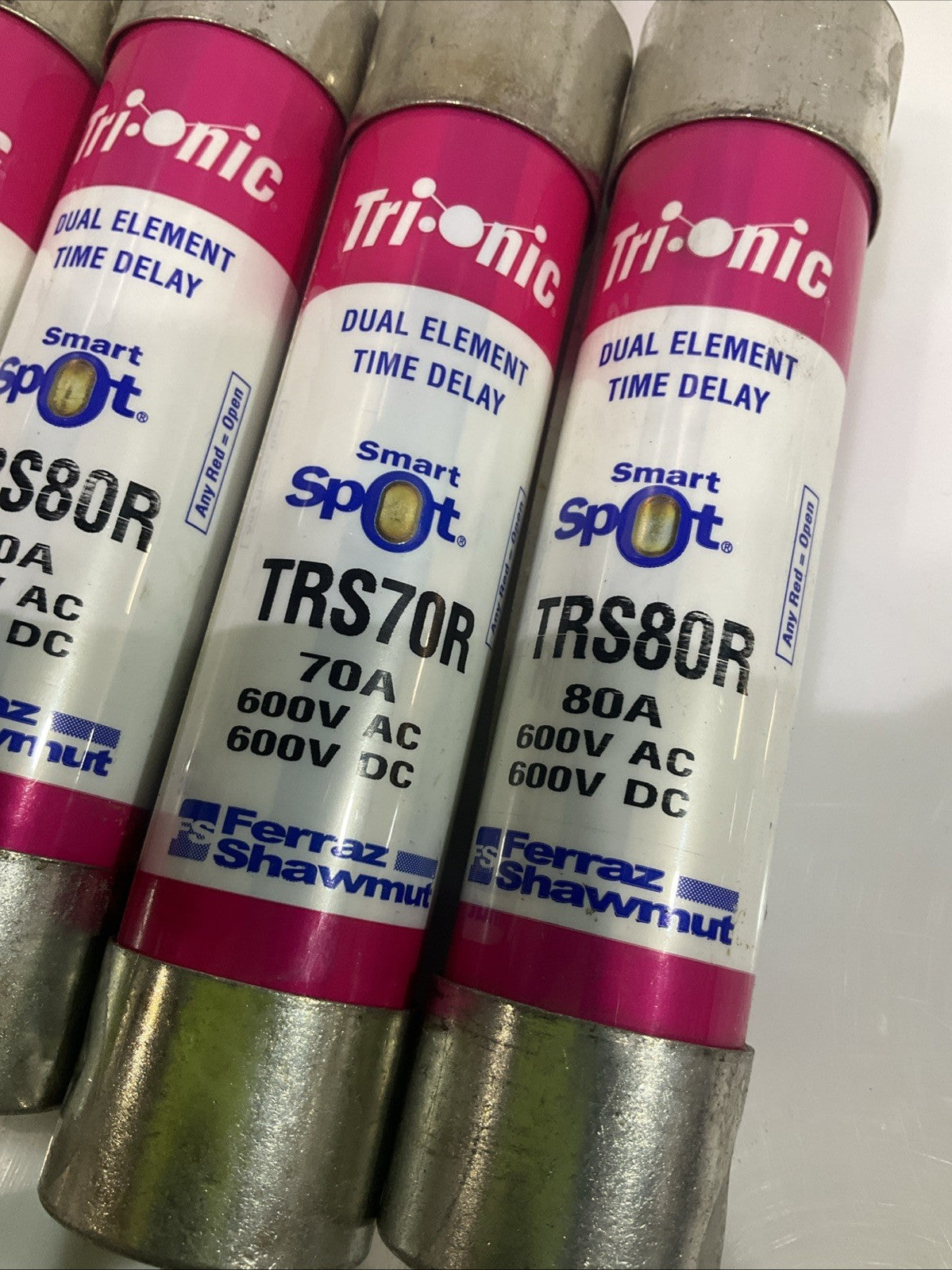 FERRAZ SHAWMUT TRS80R TRS70R ELEMENT TIME DELAY CLASS RK5 FUSE 600V QTY 4 Z2M