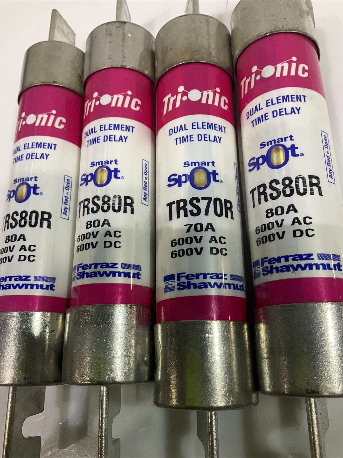 FERRAZ SHAWMUT TRS80R TRS70R ELEMENT TIME DELAY CLASS RK5 FUSE 600V QTY 4 Z2M