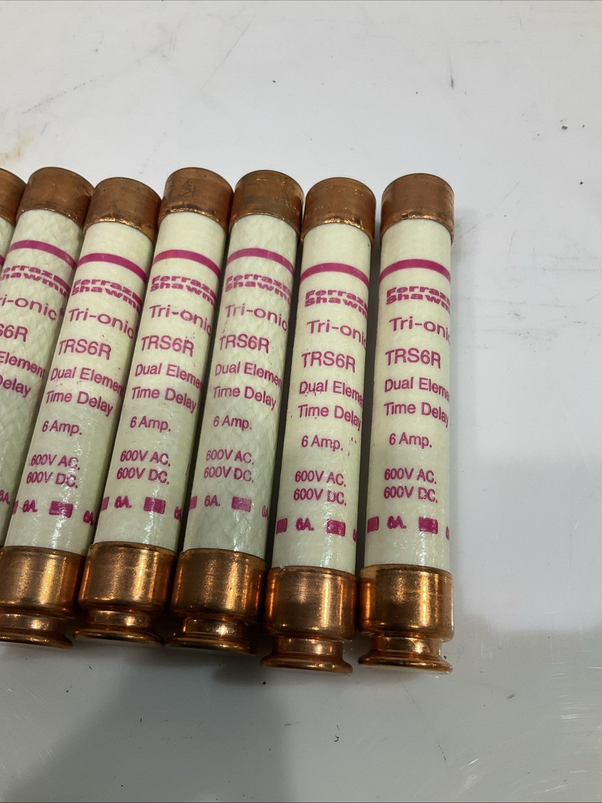 FERRAZ SHAWMUT TRS6R DUAL ELEMENT TIME DELAY 6AMP 600VAC LOT OF 10 Z2M