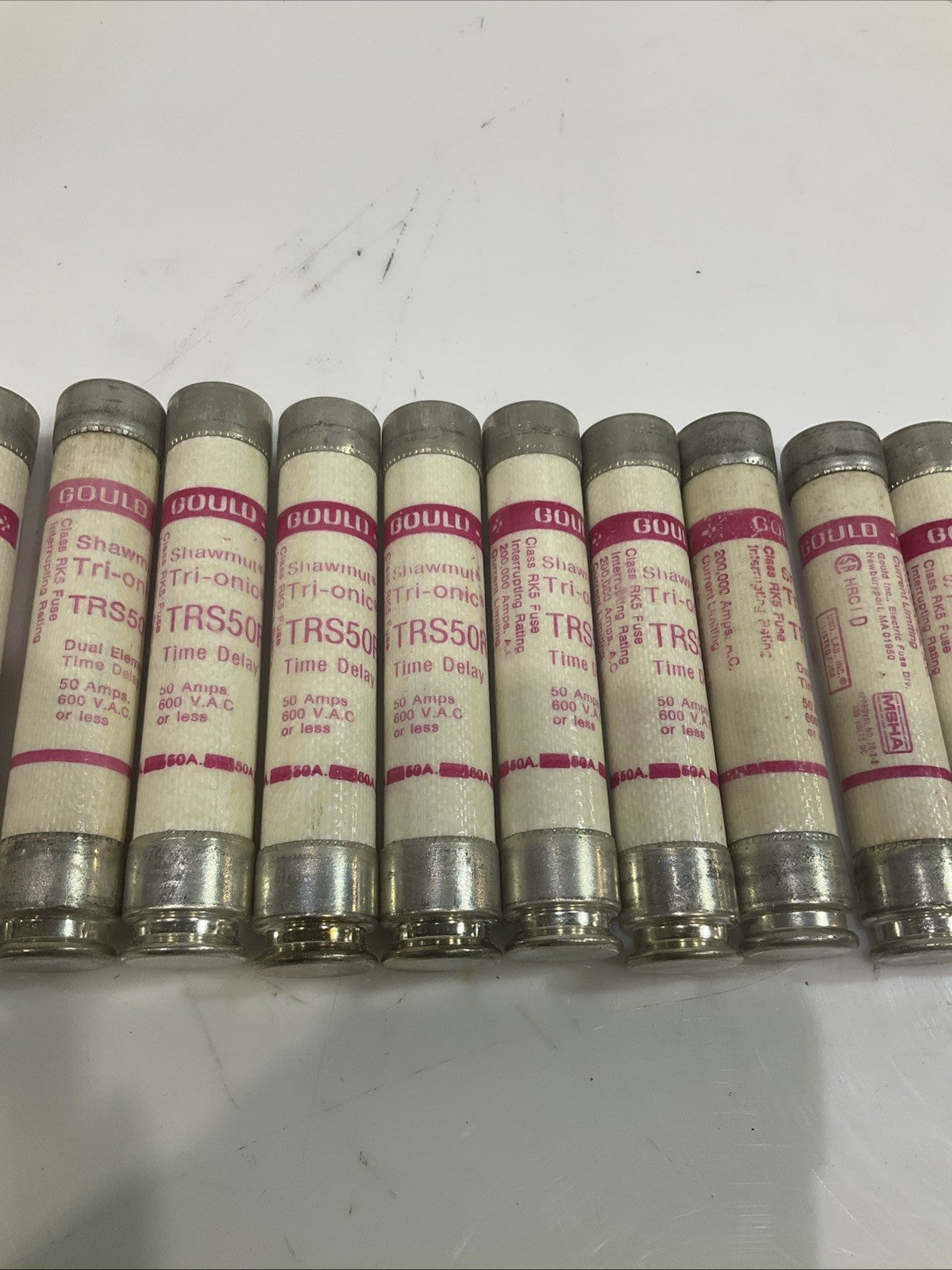 GOULD SHAWMUT TRS50R DUAL ELEMENT TIME DELAY 50AMPS 600VAC LOT OF 10 Z2M