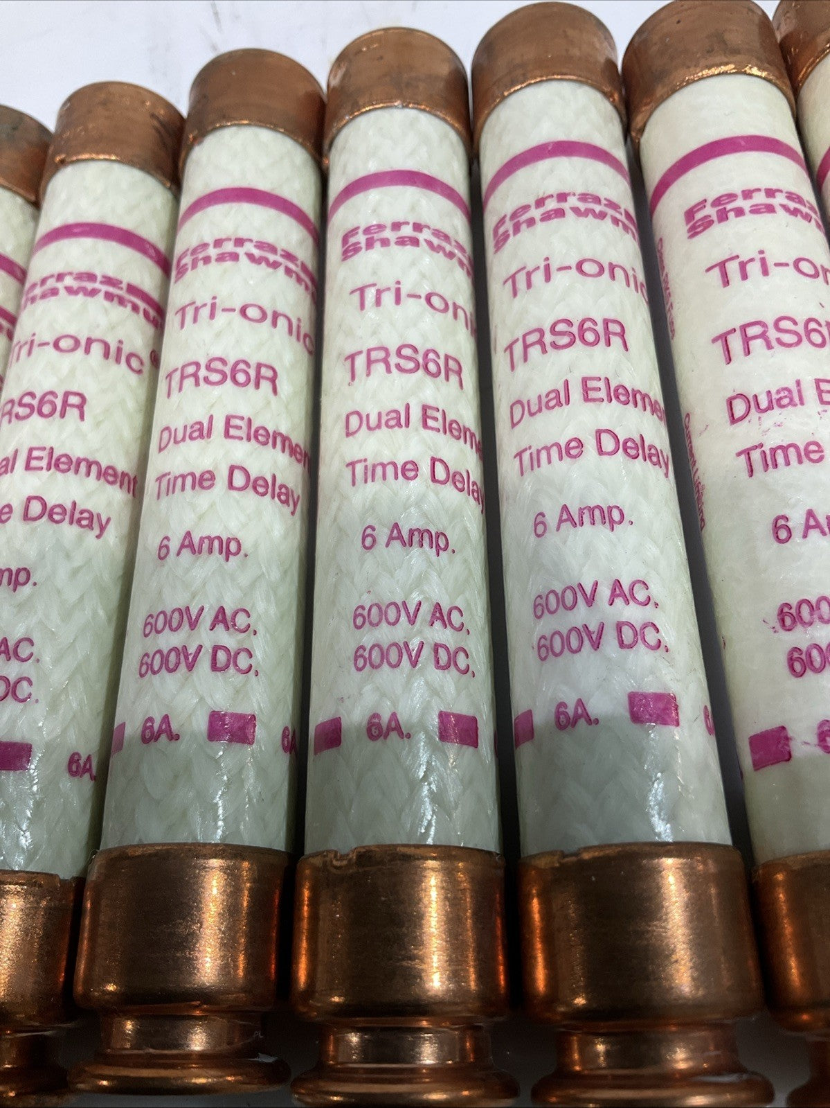 FERRAZ SHAWMUT TRS6R DUAL ELEMENT TIME DELAY 6AMP 600VAC LOT OF 10 Z2M