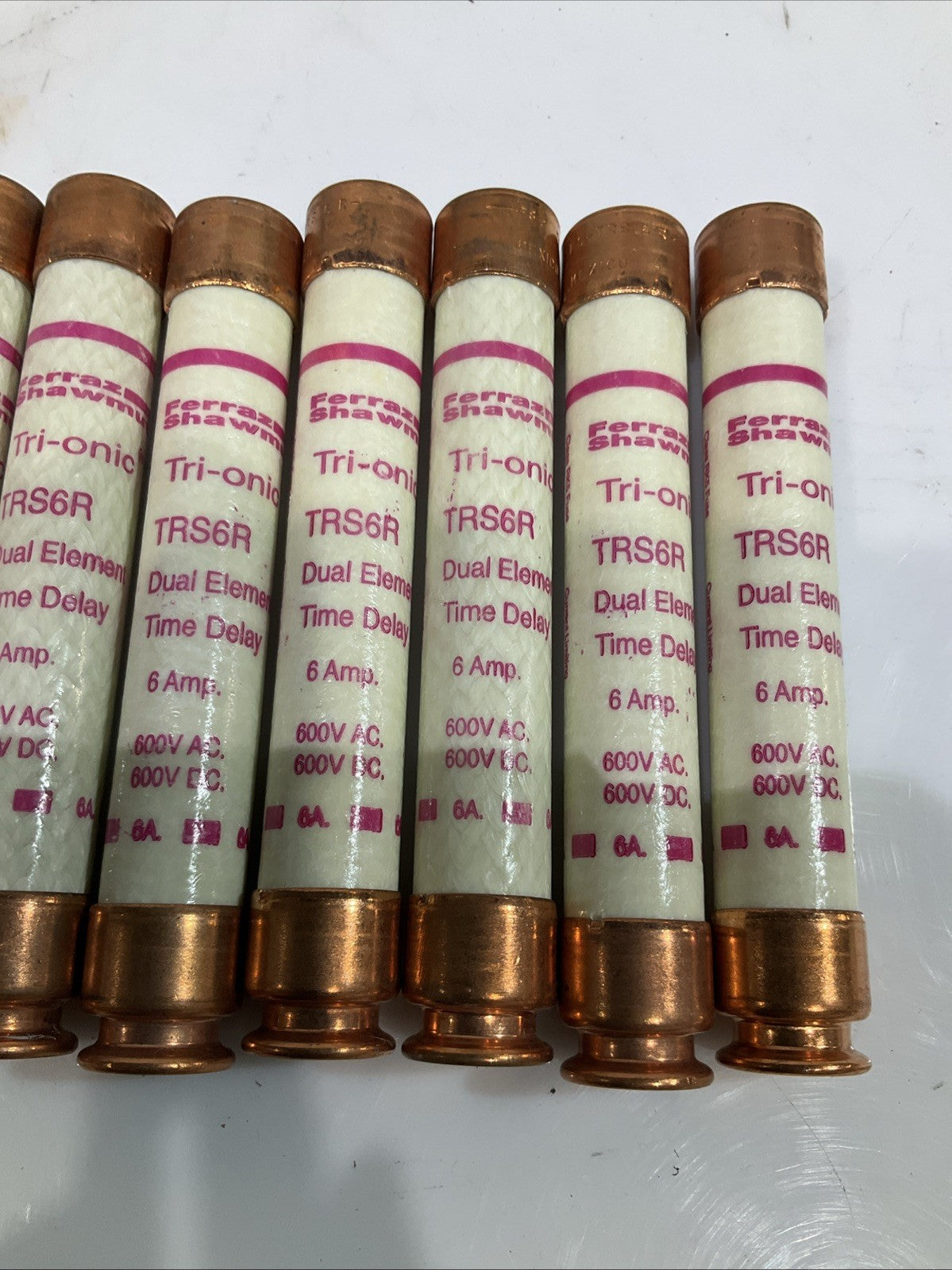 FERRAZ SHAWMUT TRS6R DUAL ELEMENT TIME DELAY 6AMP 600VAC LOT OF 10 Z2M