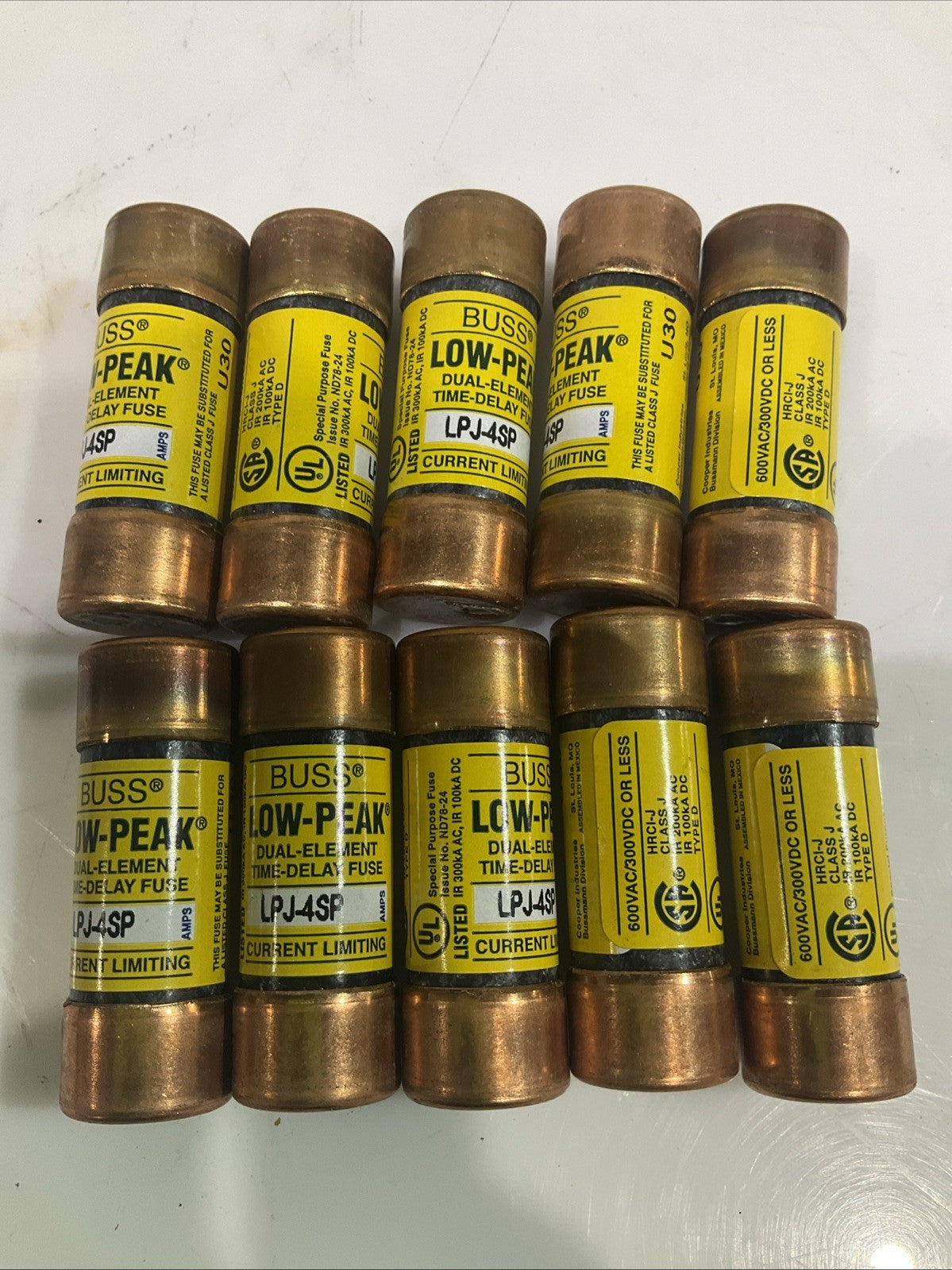 COOPER BUSSMANN LPJ-4SP DUAL -ELEMENT TIME DELAY FUSE LOT OF 10 Z2M