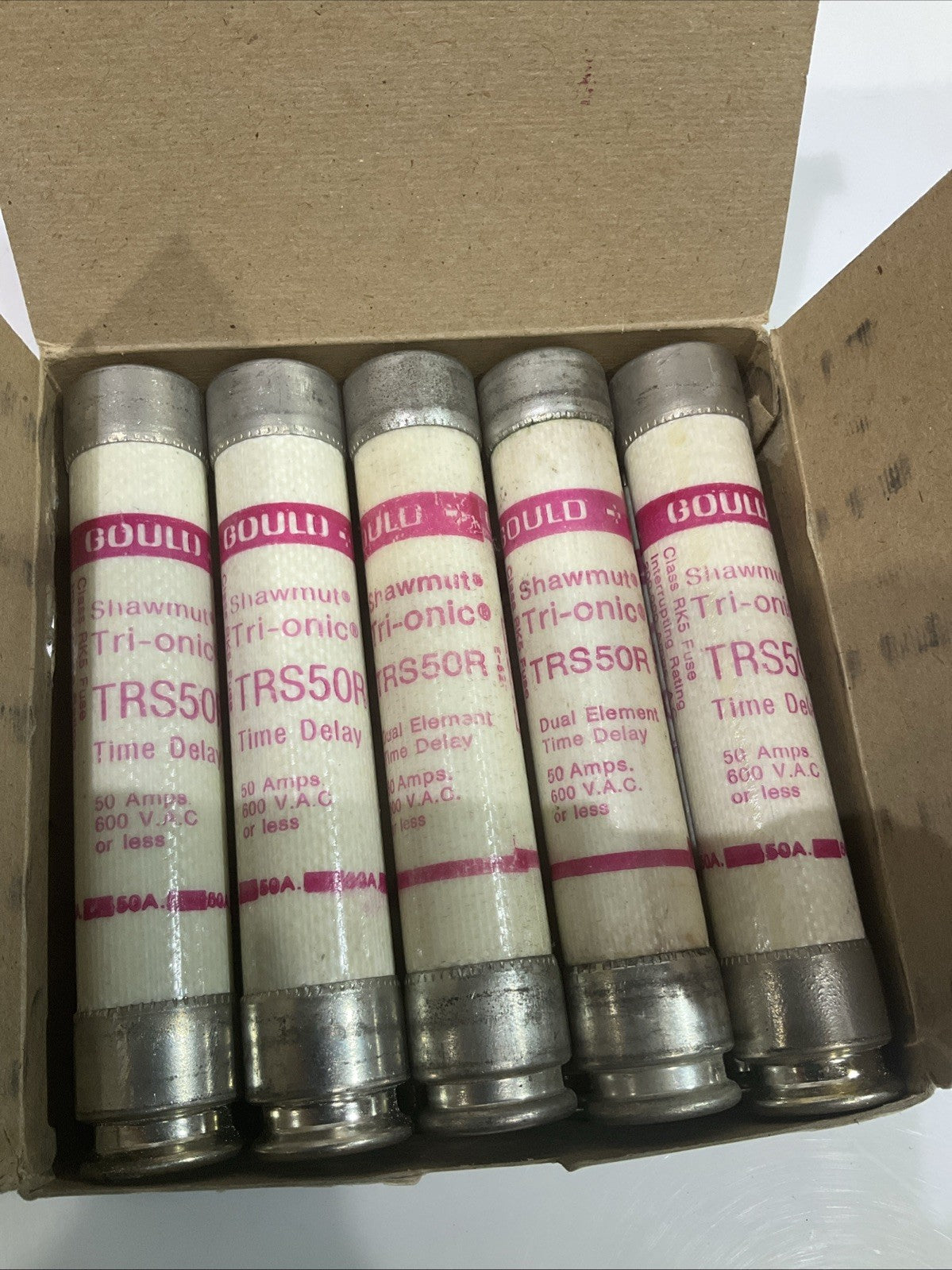 GOULD SHAWMUT TRS50R DUAL ELEMENT TIME DELAY 50AMPS 600VAC LOT OF 10 Z2M