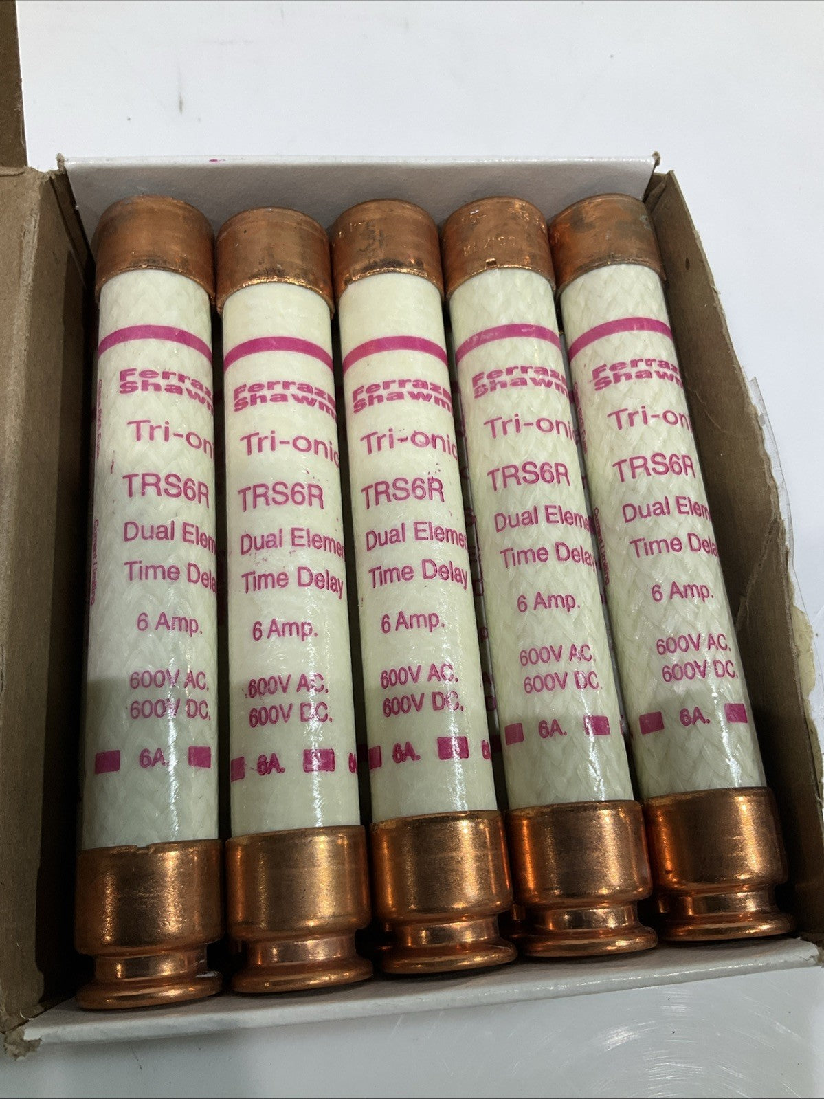 FERRAZ SHAWMUT TRS6R DUAL ELEMENT TIME DELAY 6AMP 600VAC LOT OF 10 Z2M
