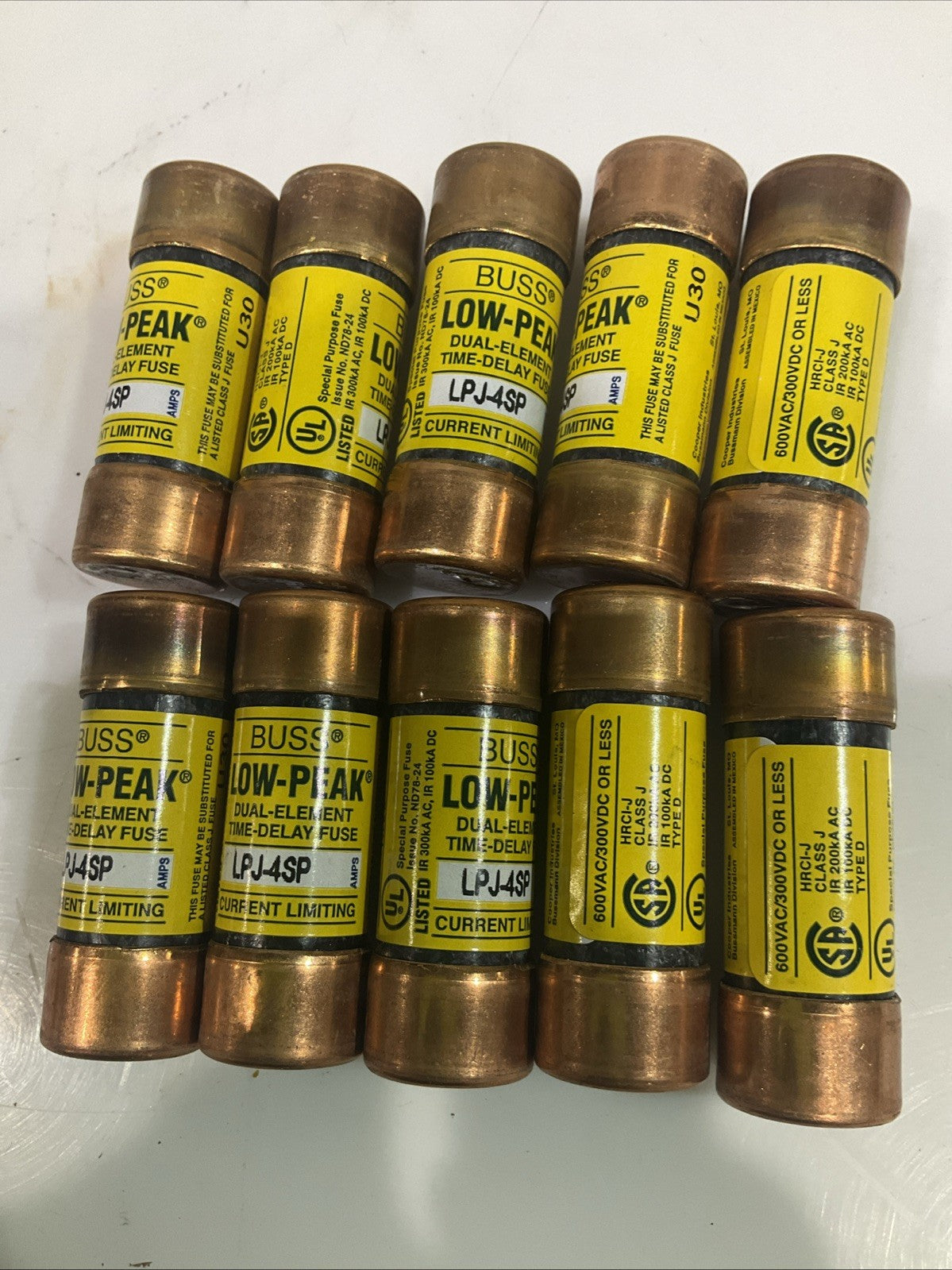 COOPER BUSSMANN LPJ-4SP DUAL -ELEMENT TIME DELAY FUSE LOT OF 10 Z2M