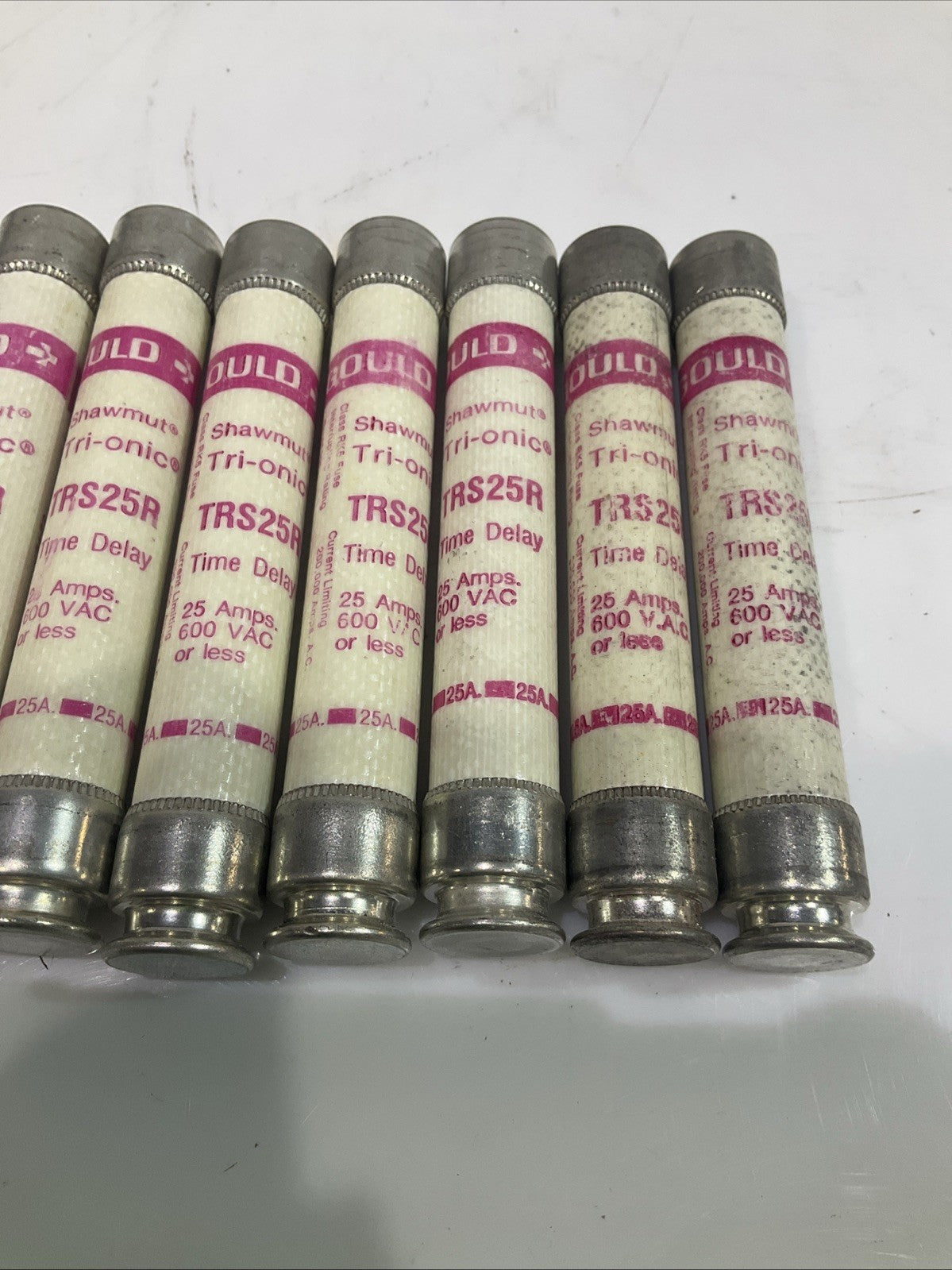 GOULD SHAWMUT TRS25R TIME DELAY FUSE CLASS RK5 25AMP 600VAC LOT OF 7 Z2M