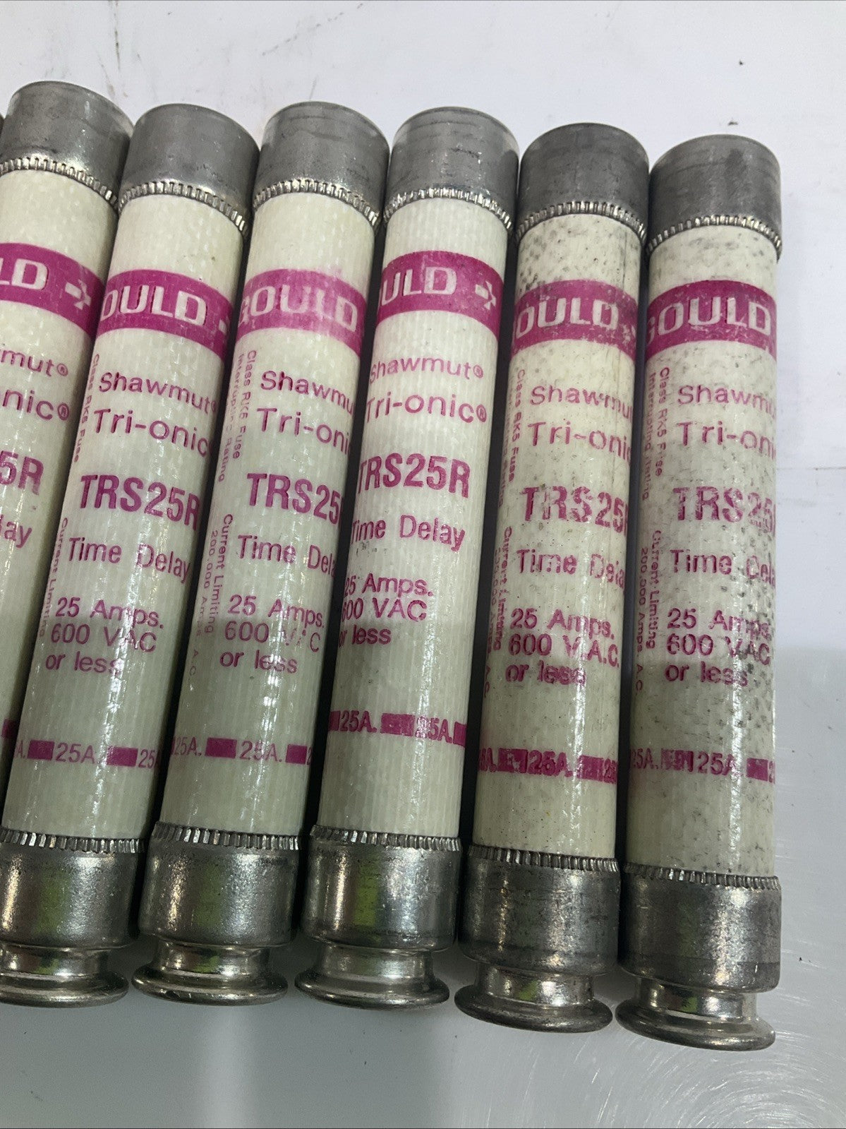 GOULD SHAWMUT TRS25R TIME DELAY FUSE CLASS RK5 25AMP 600VAC LOT OF 7 Z2M