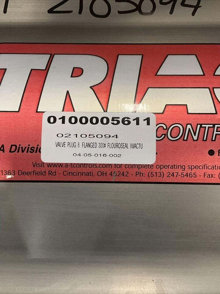 FLUOROSEAL 8" PLUG VALVE 15/020114C 8-R302F WITH TRIAC ACTUATOR 2R3500DA