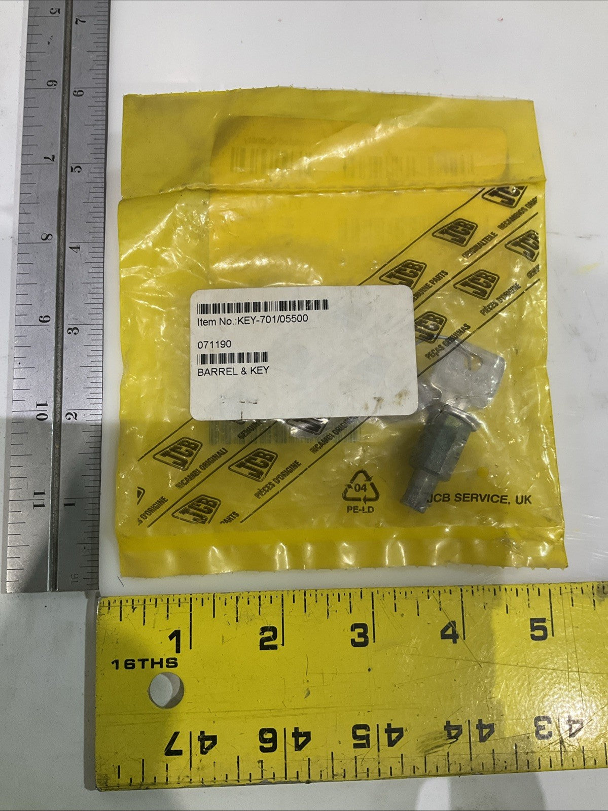 JCB 701/05500 BARREK KEY Z2M