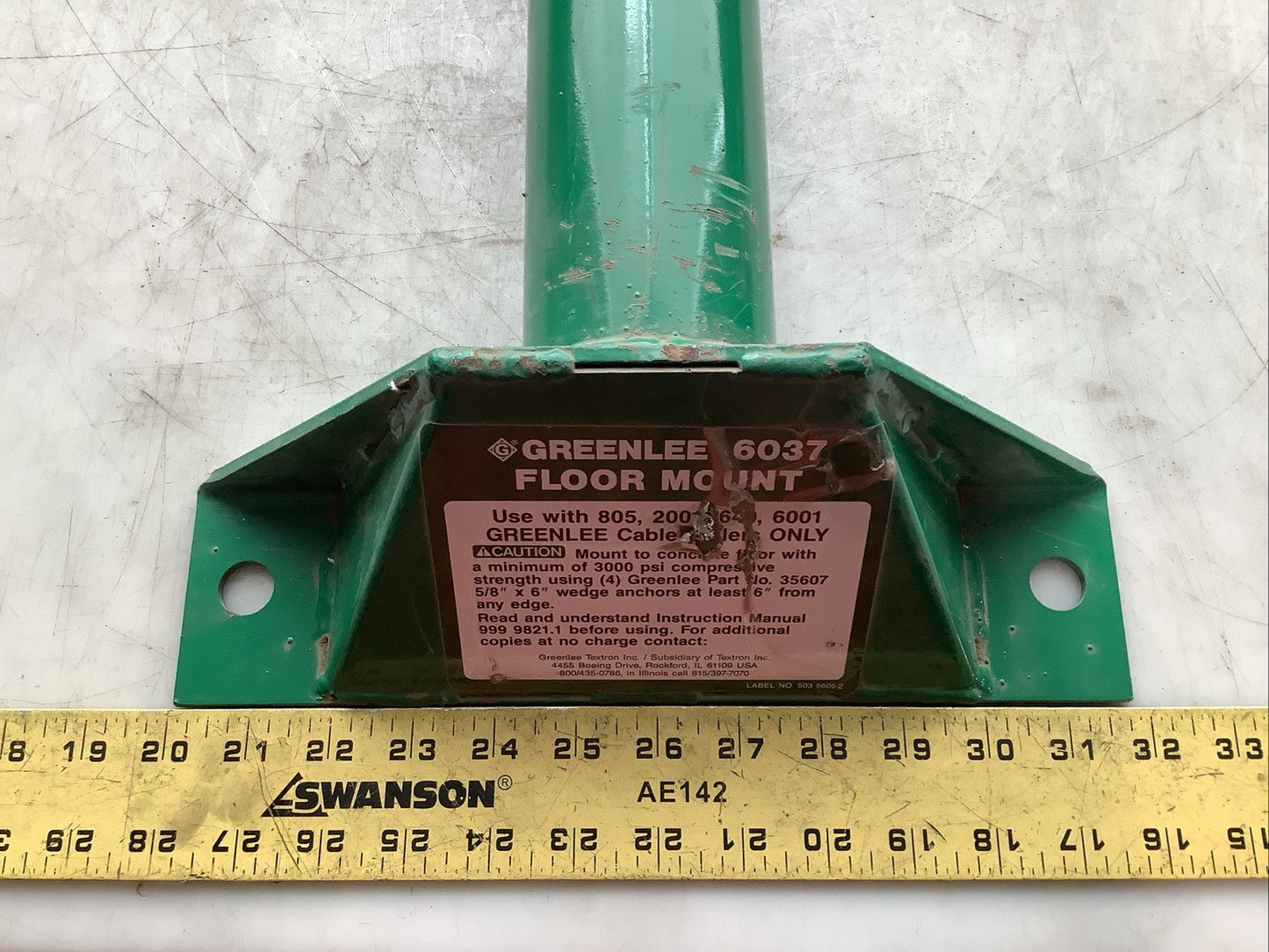 GREENLEE 6037 CABLE PULLER FLOOR MOUNT Z2M