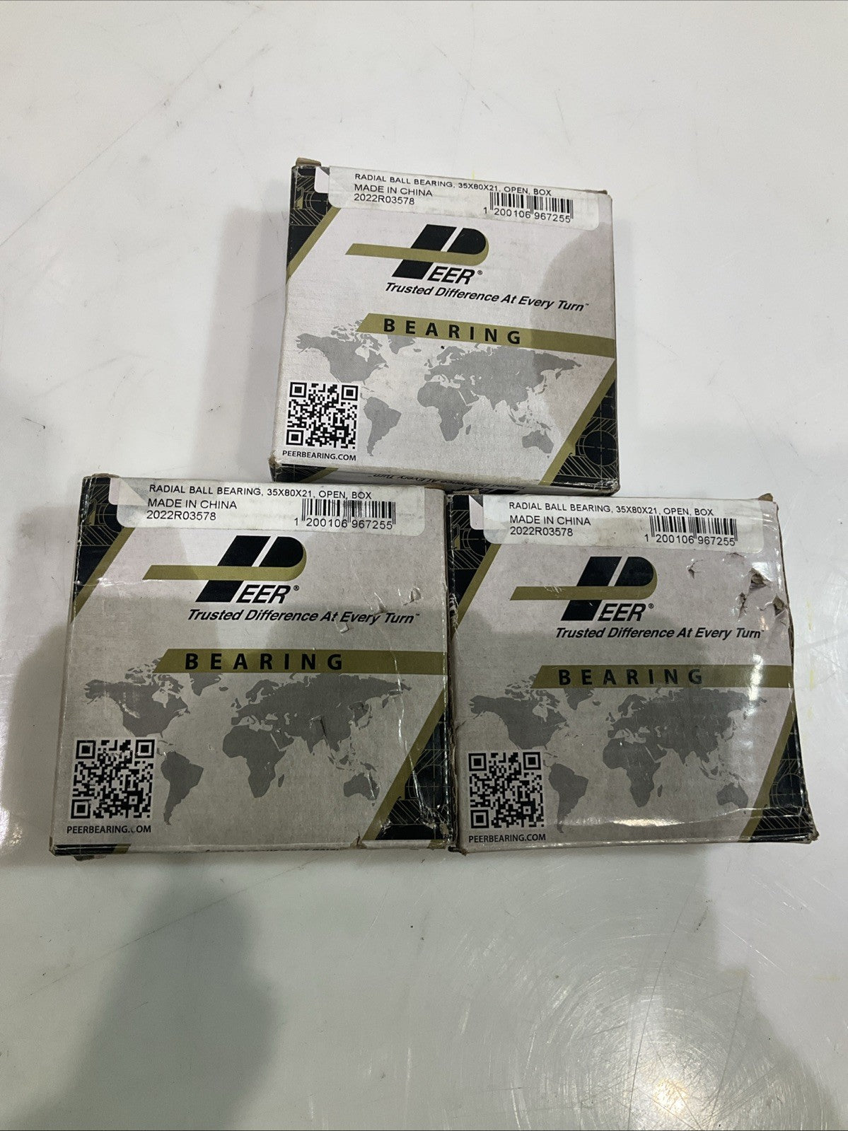 PEER 6307 DEEP GROOVE RADIAL BALL BEARING LOT OF 3 Z2M