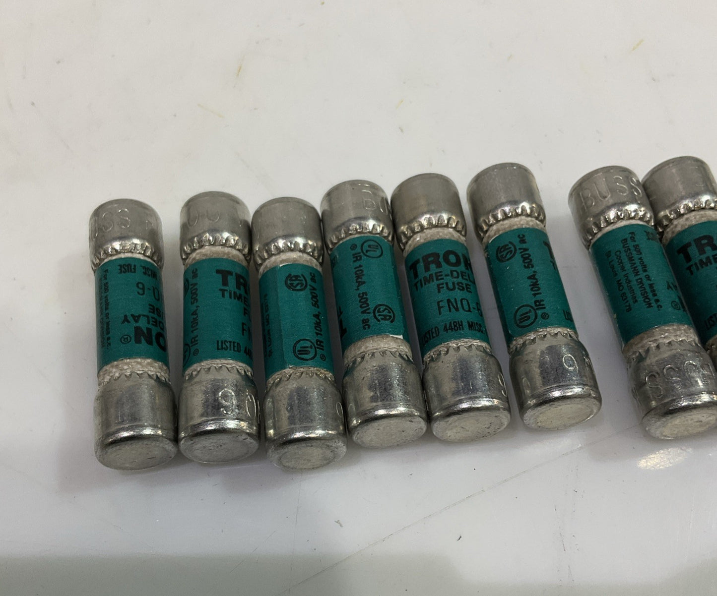 TRON FNQ6 TIME DELAY FUSE 10KA 500V LOT OF 8 Z2M
