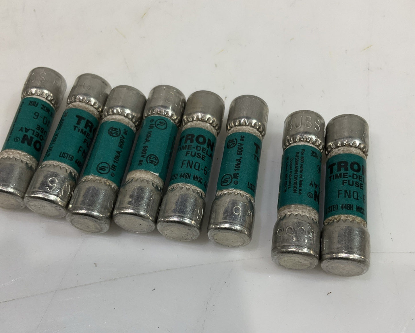 TRON FNQ6 TIME DELAY FUSE 10KA 500V LOT OF 8 Z2M