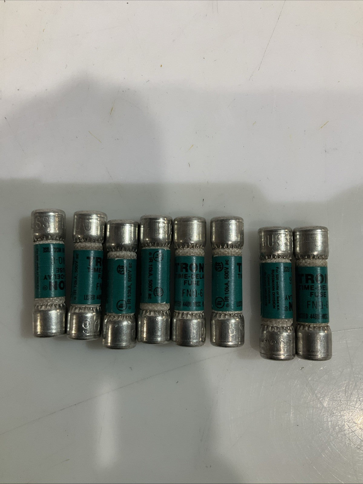 TRON FNQ6 TIME DELAY FUSE 10KA 500V LOT OF 8 Z2M