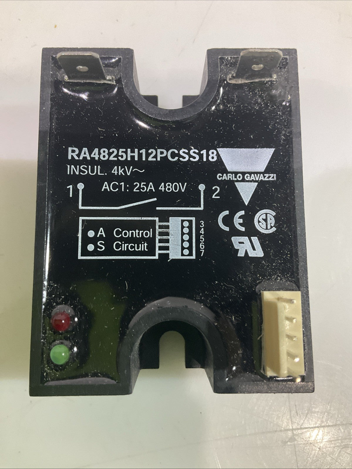 CARLO GAVAZZI RA4825H12PCSS18 SOLID STATE RELAY 25A-480V Z2M