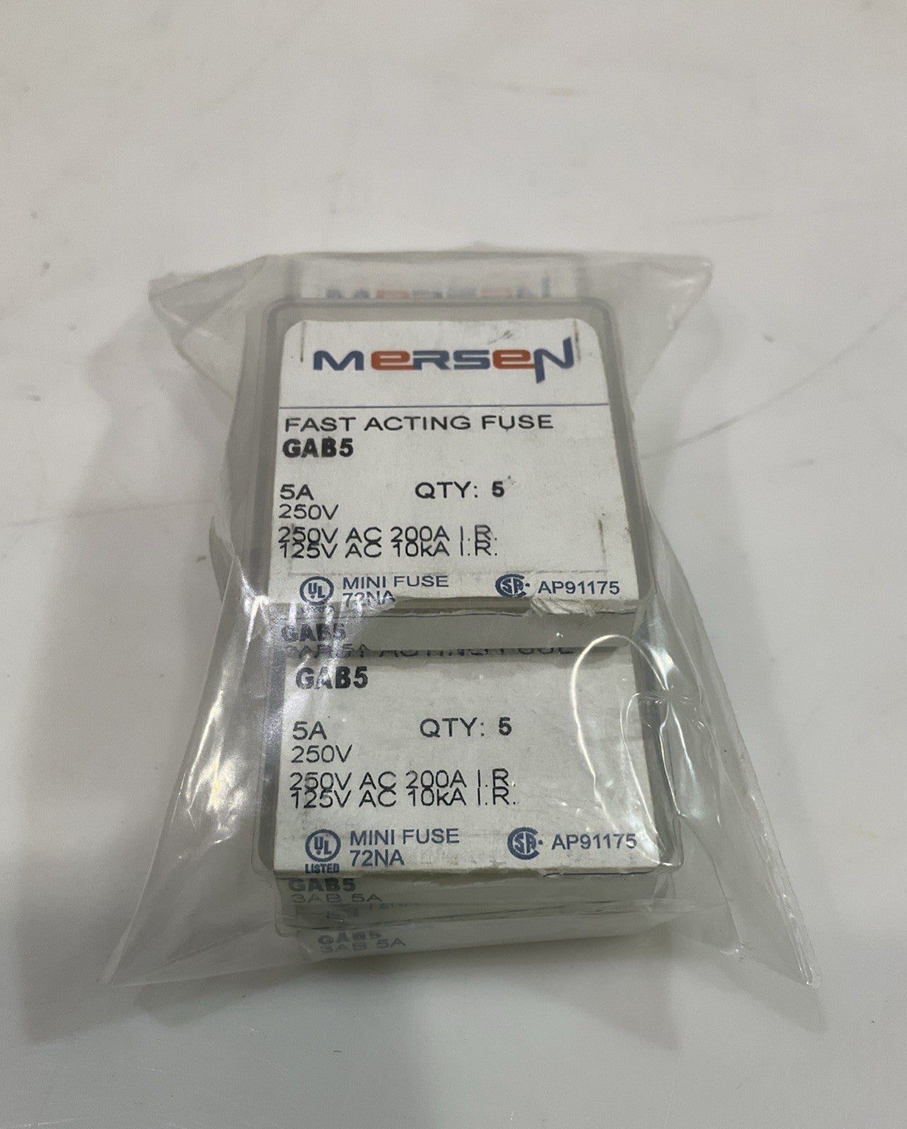 MERSEN GAB5 FAST ACTING FUSE 250V 5AMP LOT OF 25 Z2M