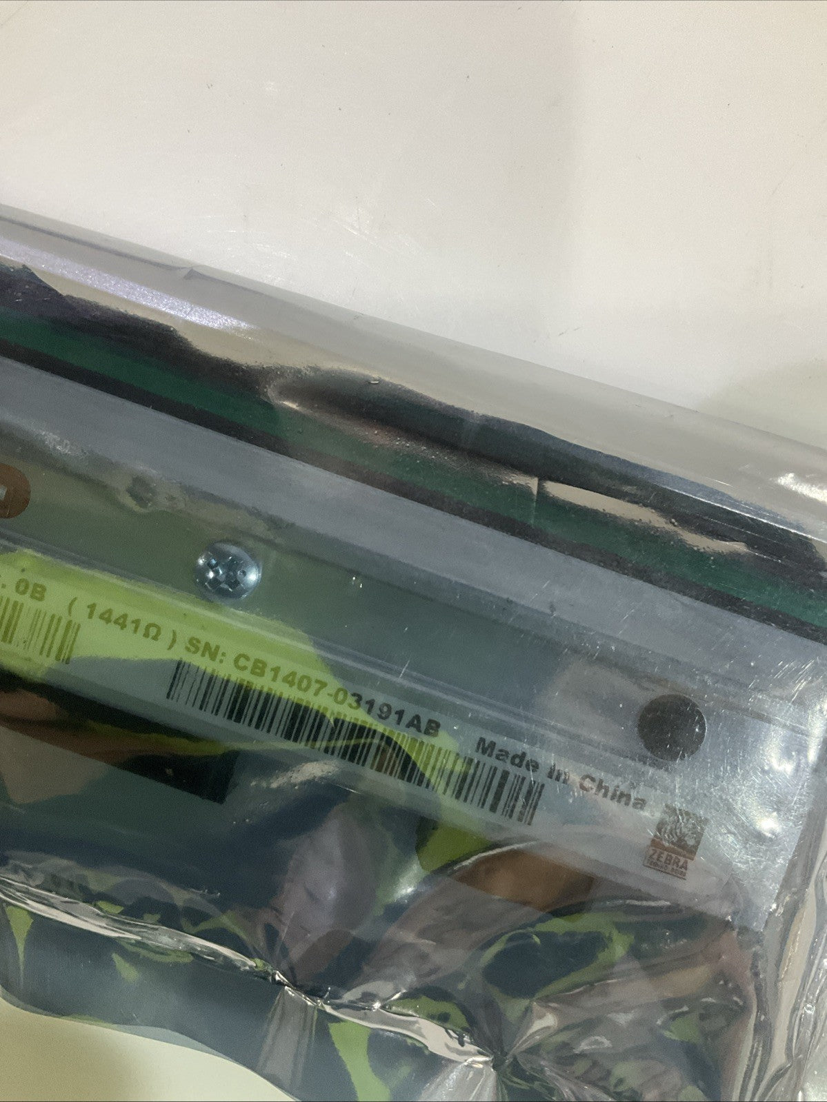 ZEBRA 41001-A1 THERMAL PRINTHEAD SN:CB1407-03191AB LOT OF 2 Y2M