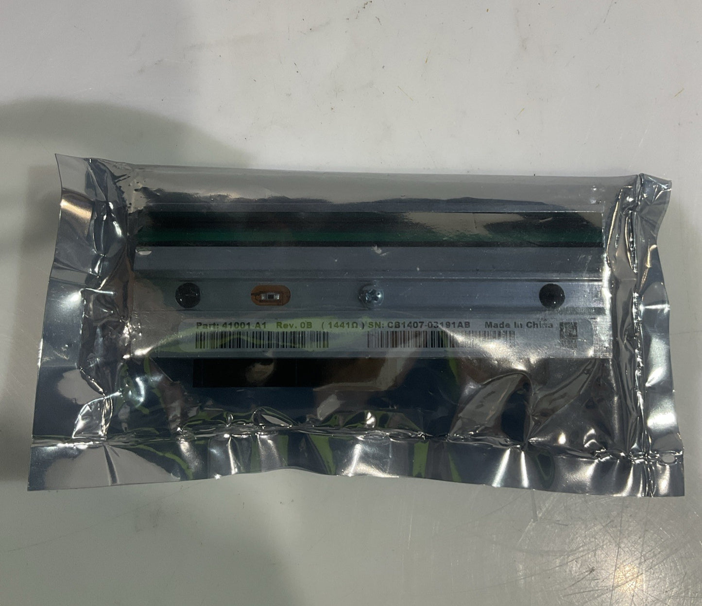 ZEBRA 41001-A1 THERMAL PRINTHEAD SN:CB1407-03191AB LOT OF 2 Y2M