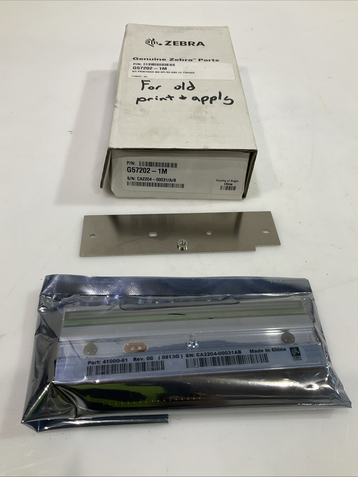 ZEBRA G57202-1M 110PAX4 PRINTHEAD KIT 203 DPI RH AND LH 110PAX4 Y2M