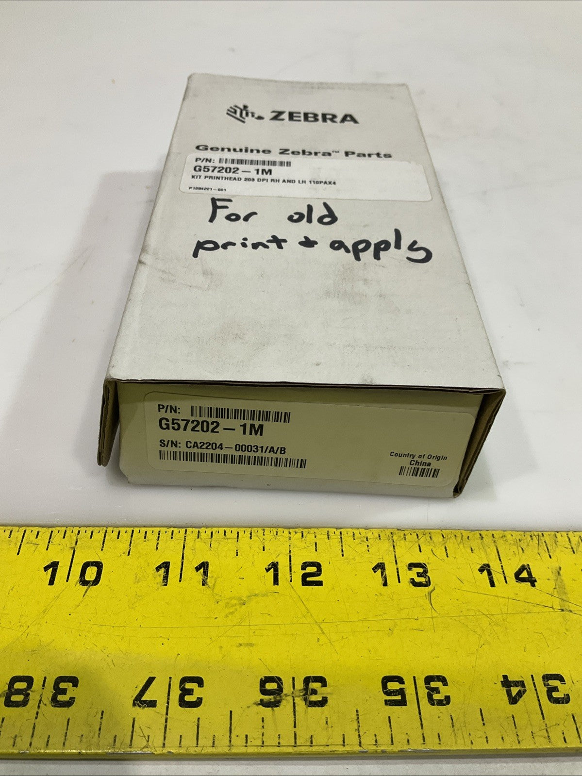 ZEBRA G57202-1M 110PAX4 PRINTHEAD KIT 203 DPI RH AND LH 110PAX4 Y2M