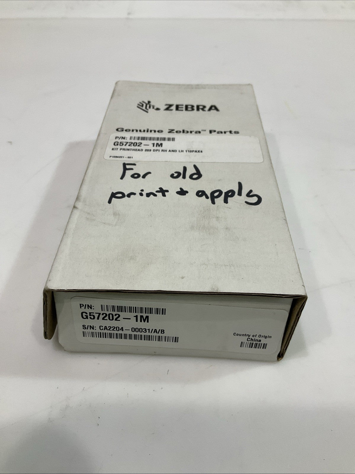 ZEBRA G57202-1M 110PAX4 PRINTHEAD KIT 203 DPI RH AND LH 110PAX4 Y2M
