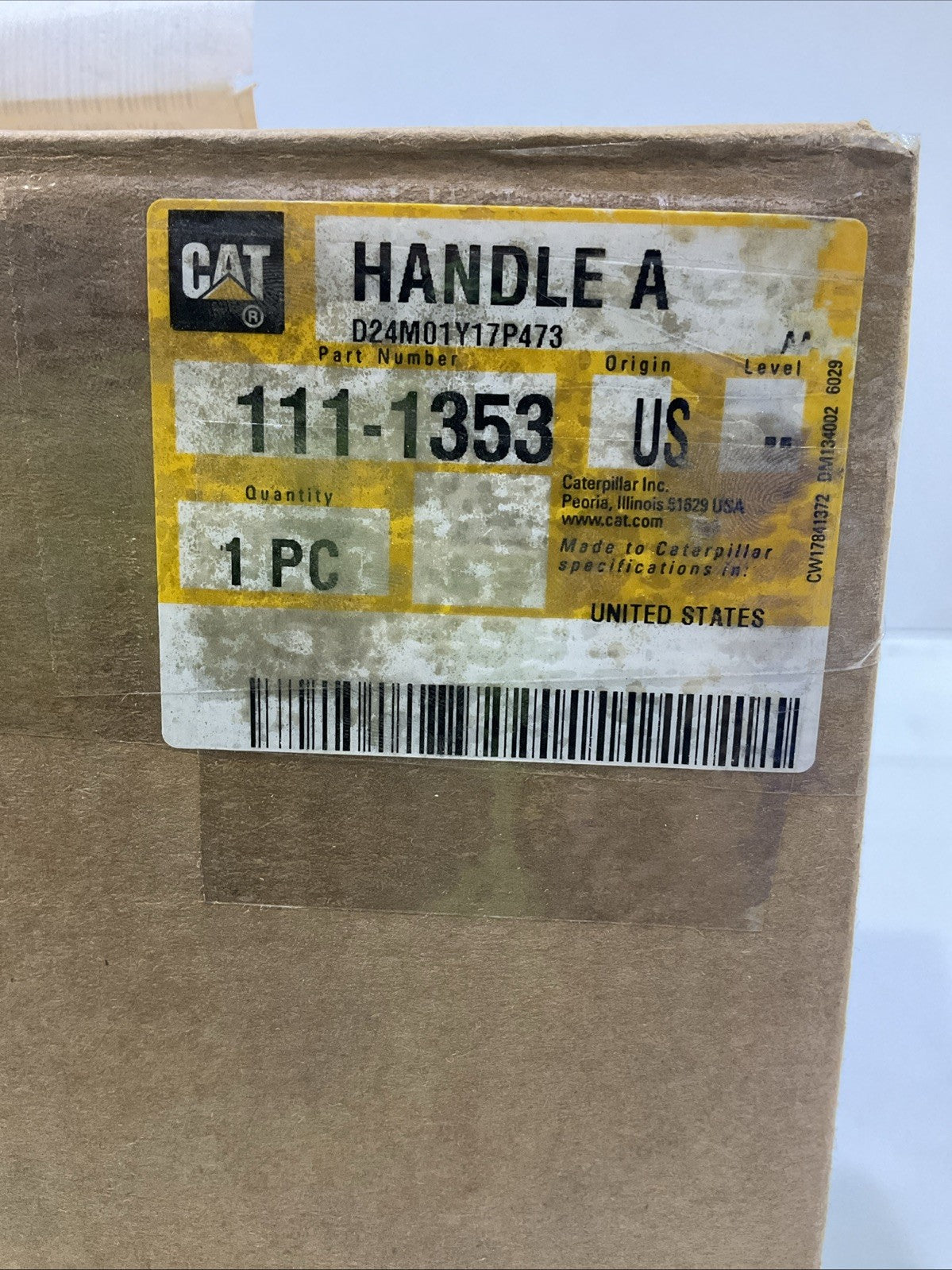 CAT-CATERPILLAR 111-1353 OEM STEEL LATCH DOOR HANDLE Y2M