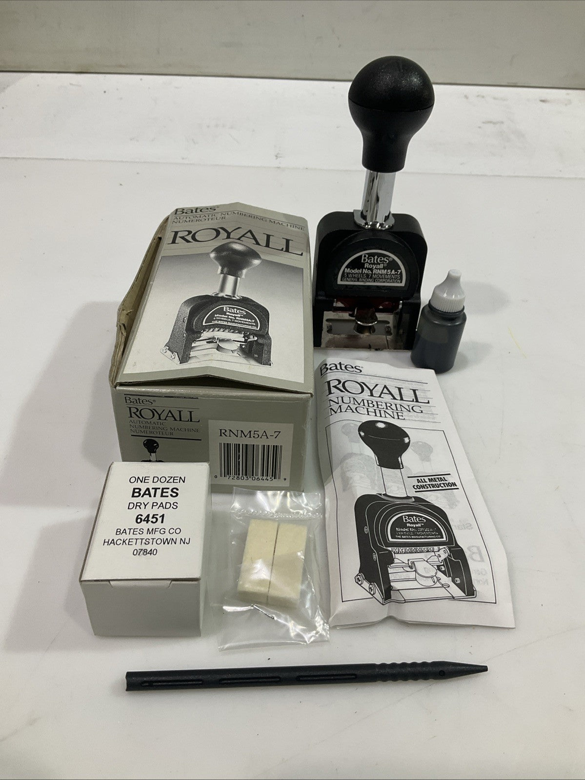 BATES ROYALL RNM5A-7 AUTOMATIC NUMBERING MACHINE 5 WHEEL & 7 MOVEMENTS KIT Y2M
