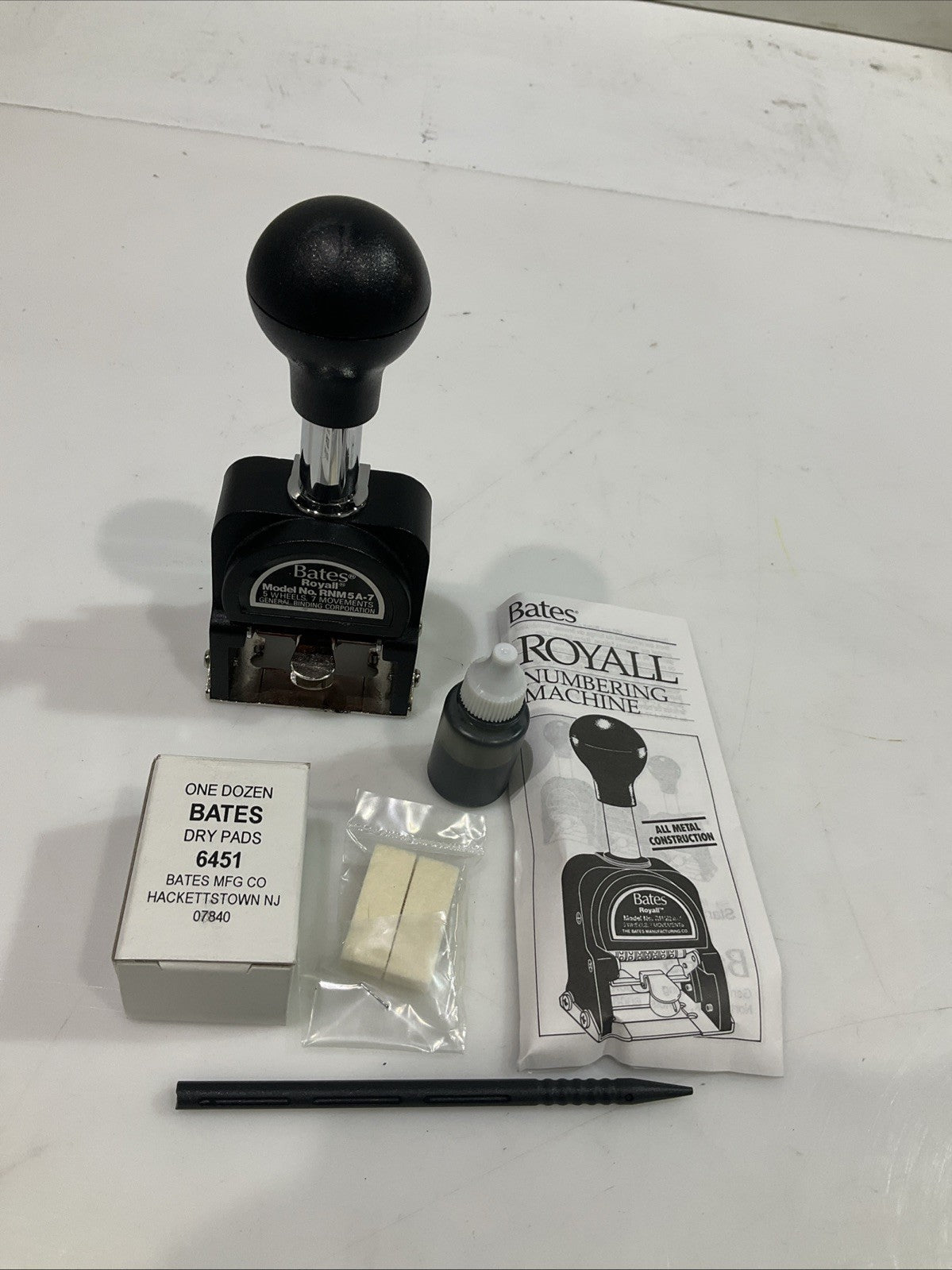 BATES ROYALL RNM5A-7 AUTOMATIC NUMBERING MACHINE 5 WHEEL & 7 MOVEMENTS KIT Y2M
