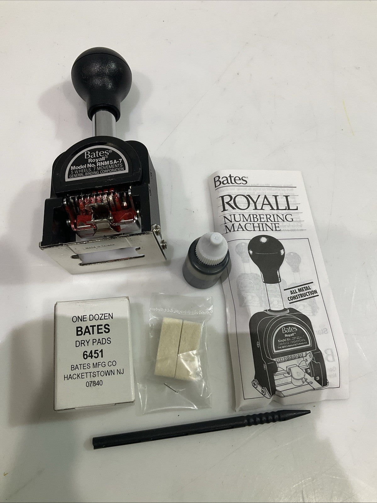 BATES ROYALL RNM5A-7 AUTOMATIC NUMBERING MACHINE 5 WHEEL & 7 MOVEMENTS KIT Y2M