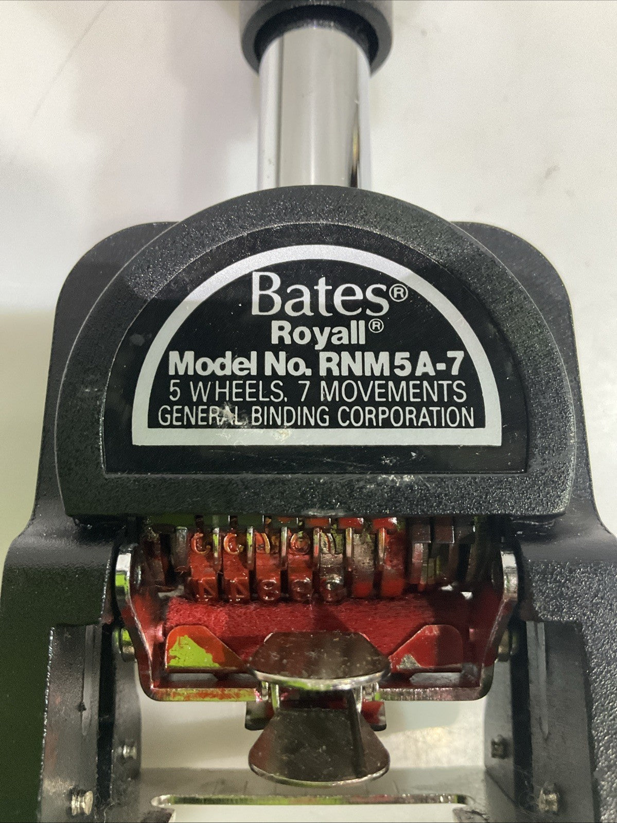 BATES ROYALL RNM5A-7 AUTOMATIC NUMBERING MACHINE 5 WHEEL & 7 MOVEMENTS KIT Y2M