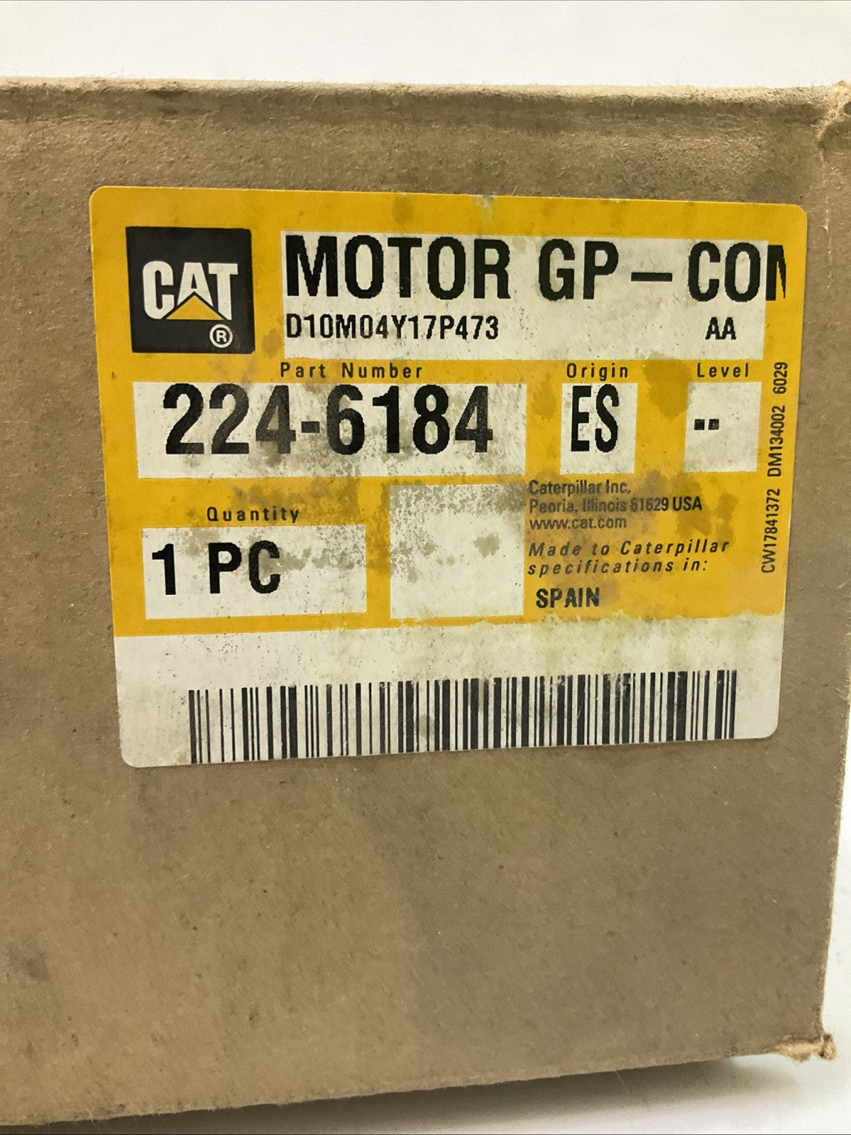 CAT-CATERPILLAR 224-6184 ES WIPER MOTOR ASSEMBLY Y2M
