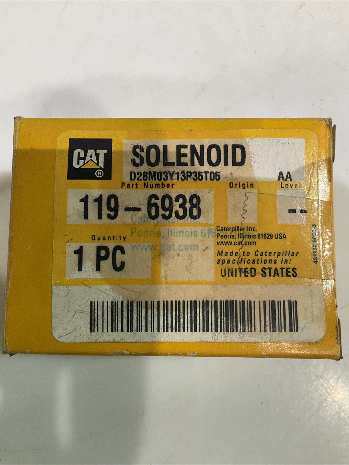 CAT-CATERPILLAR 119-6938 SOLENOID CONTROL VALVE PUISSANT COIL Y2M