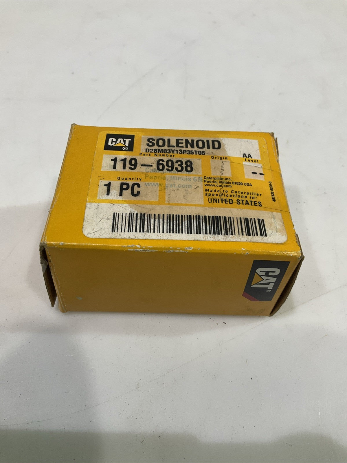 CAT-CATERPILLAR 119-6938 SOLENOID CONTROL VALVE PUISSANT COIL Y2M