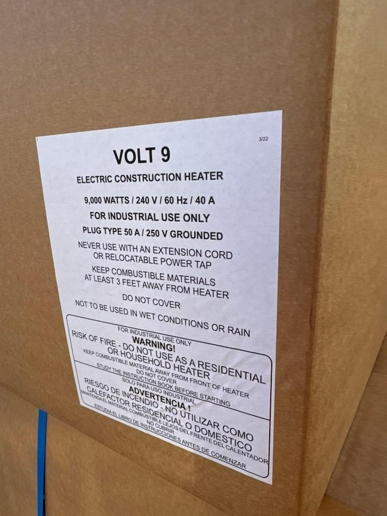 L.B. WHITE VOLT 9 ELECTRIC CONSTRUCTION MOVABLE AIR HEATER 9000W 240V 60 HZ 40A