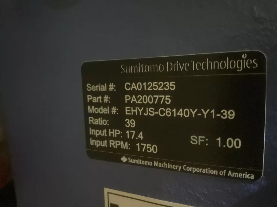 SUMITOMO EHYJS-C6140Y-Y1-39 PA200775 GEARBOX MOTOR 1750 RPM 17.4 HP 39 RATIO