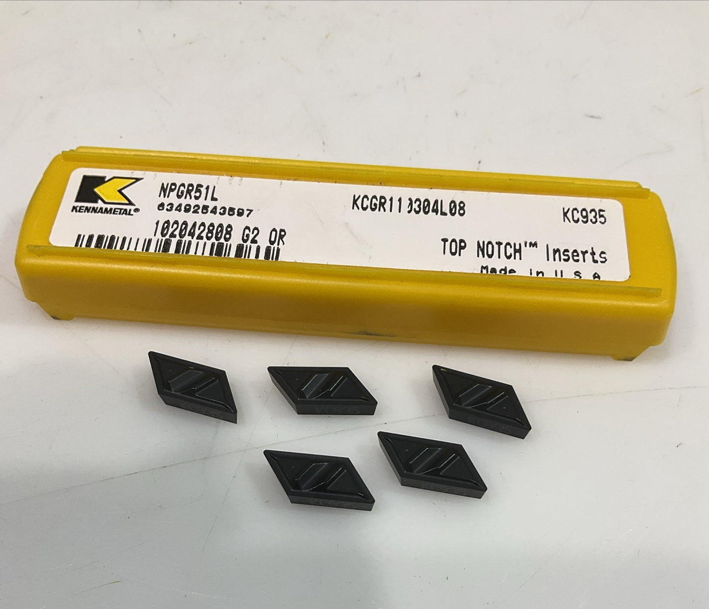 KENNAMETAL NPGR51L KC935 PROFILING INSERT INSCRIBED CIRCLE LOT OF 5 Y2M