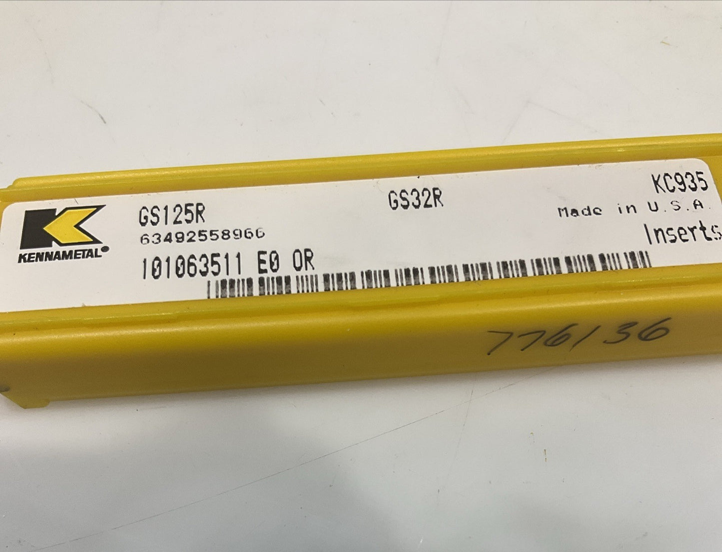 KENNAMETAL GS125R KC935 GROOVING INSERT GRADE CARBIDE LOT OF 5 Y2M