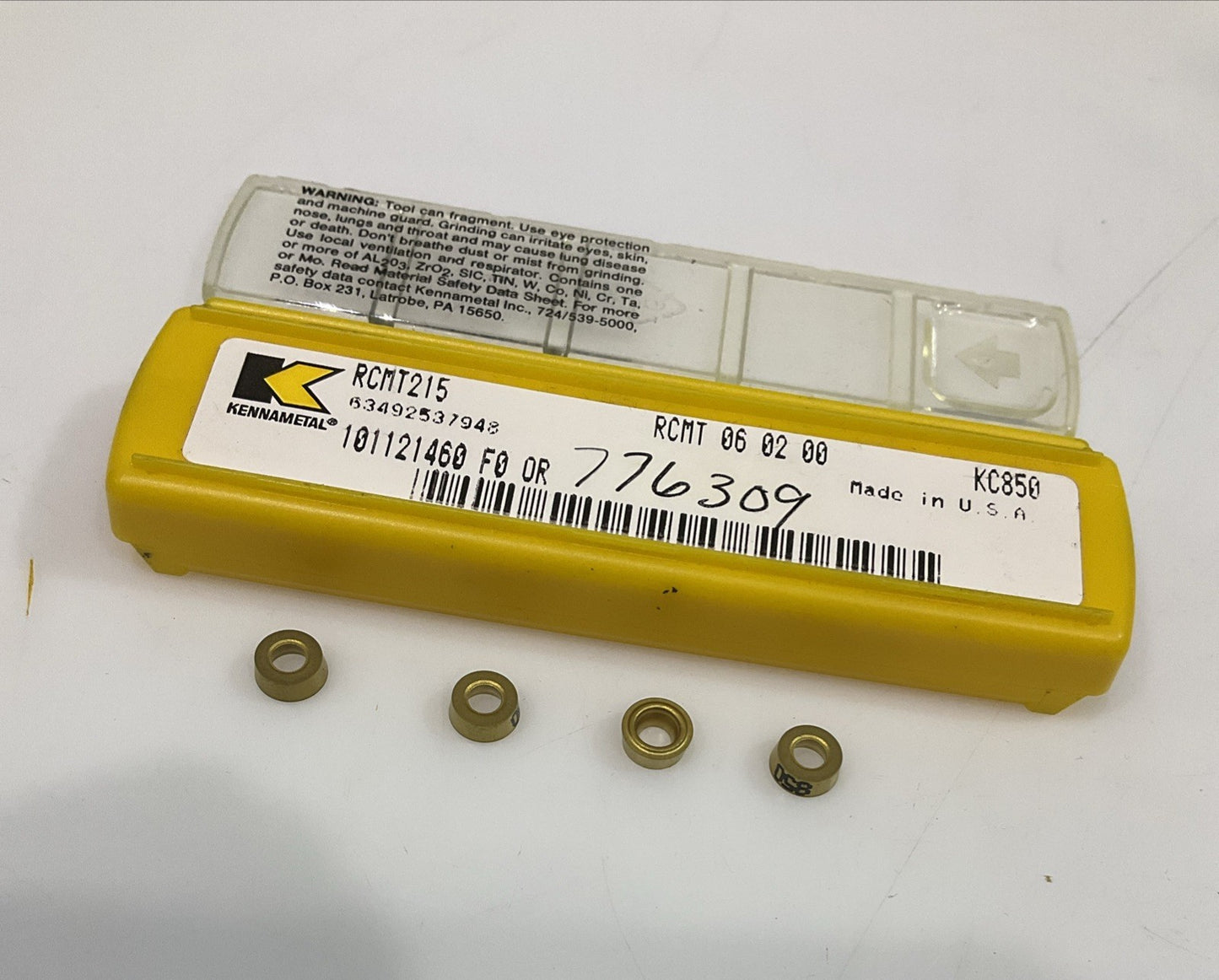 KENNAMETAL RCMT215 - 060200- KC850 TURNING CARBIDE INSERT LOT 4 Y2M