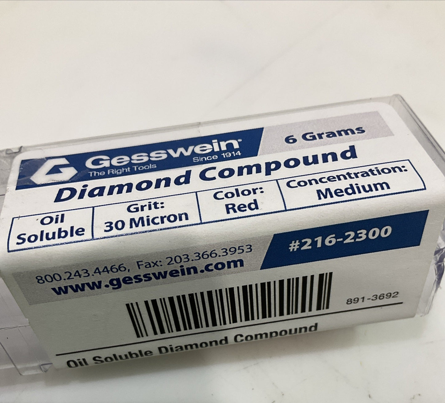 GESSWEIN 216-2300 RED 6GRAMS DIAMOND COMPOUND STANDARD OIL SOLUBLE Y2M