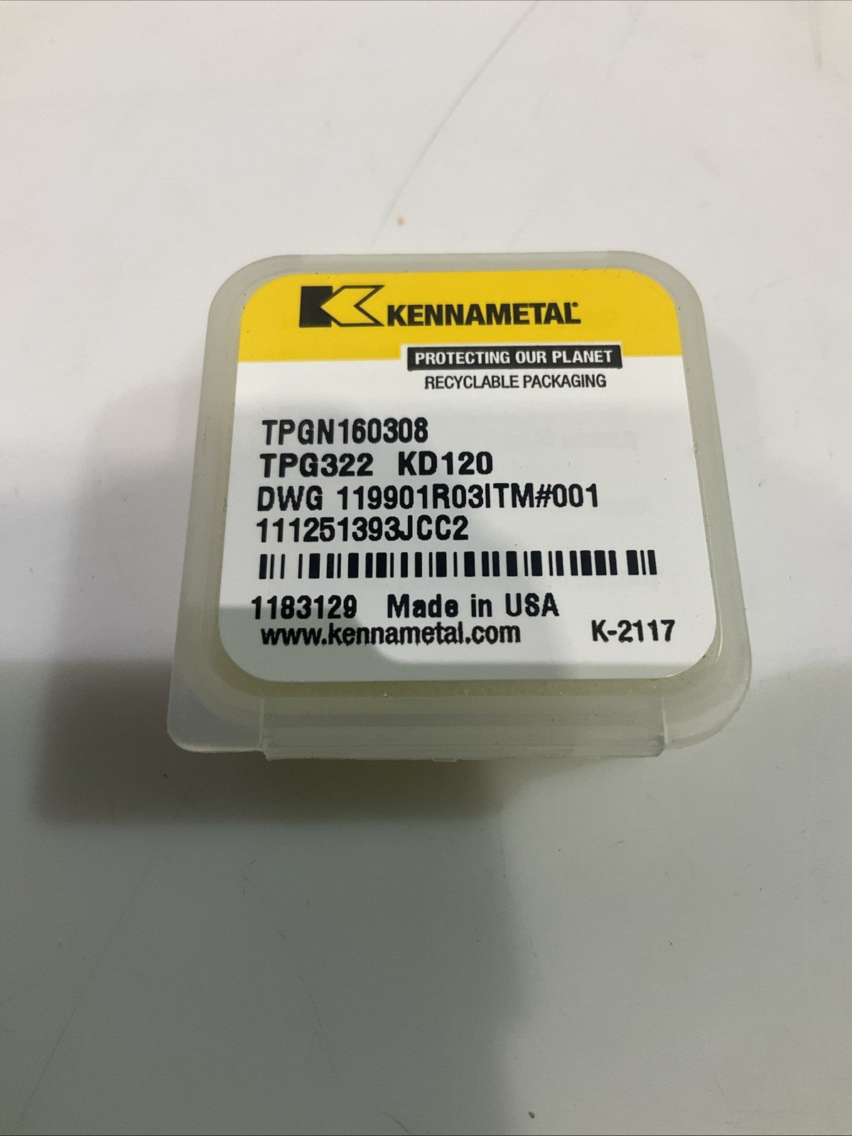 KENNAMETAL TPG322 KD120 PCBN TURNING INSERT LOT OF 3 Y2M